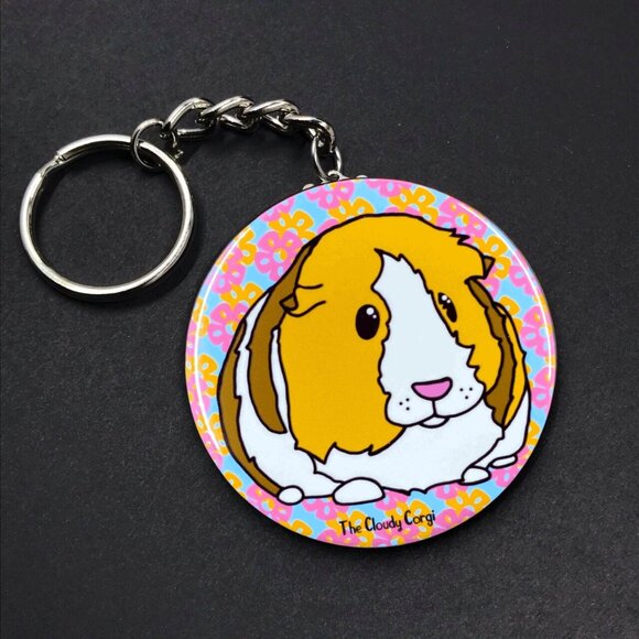 Tropical Guinea Pig Pinback Button, Magnet, Keychain, Bottle Opener or Ornament - Picture 4 of 12
